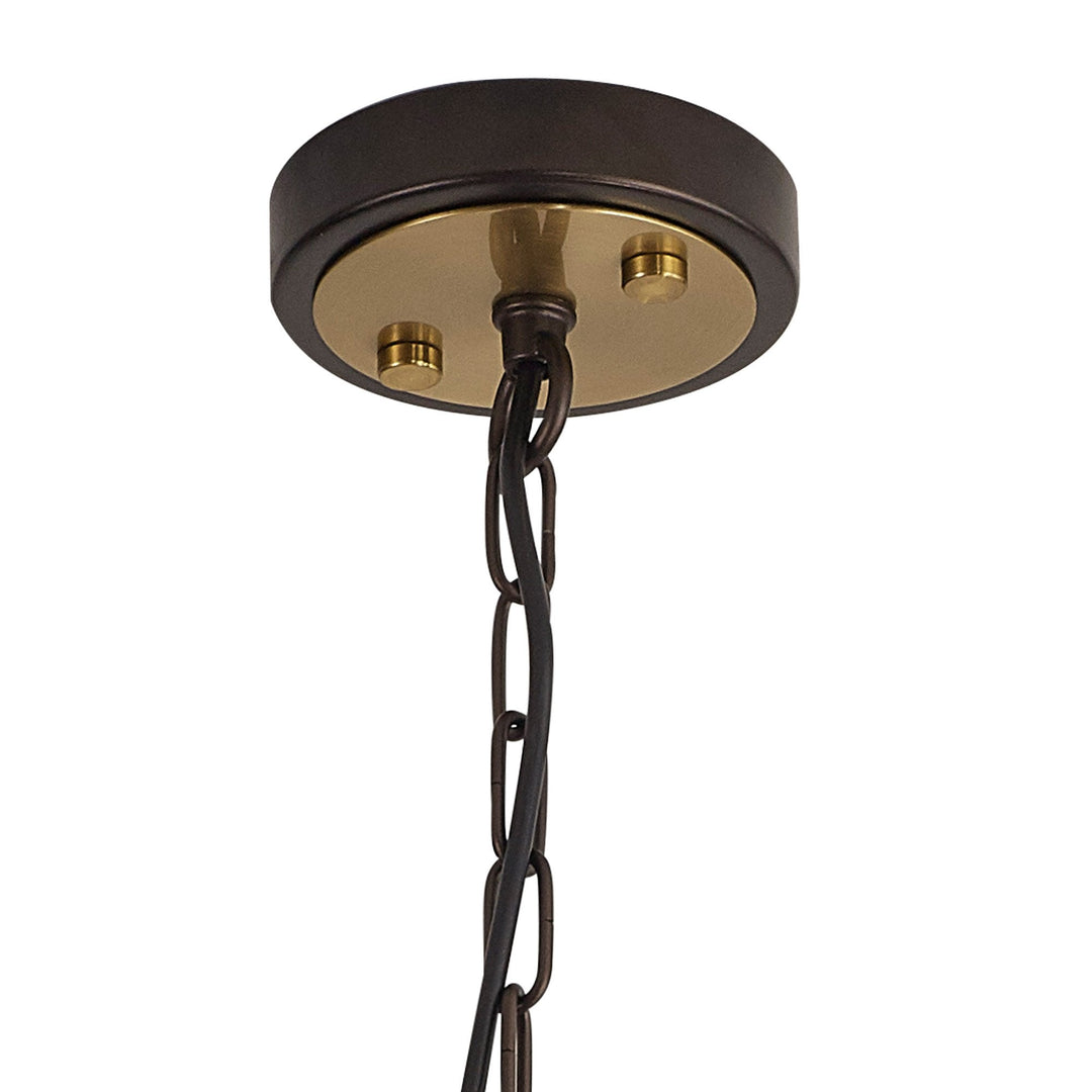 Nelson Lighting NL85769 Laiosa 4 Light Round Pendant Antique Bronze Brown Oxide