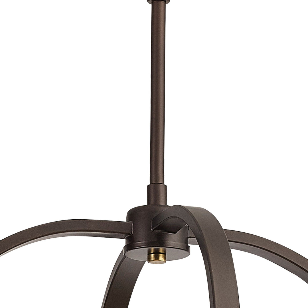 Nelson Lighting NL85769 Laiosa 4 Light Round Pendant Antique Bronze Brown Oxide