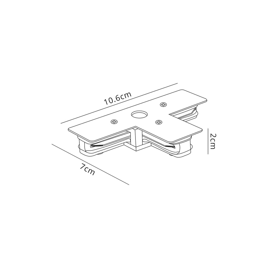 Nelson Lighting NL85999 Lakic Black Track T Connector