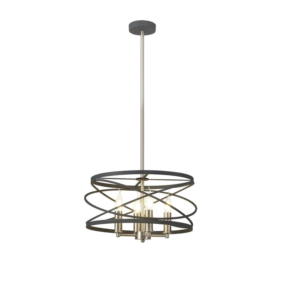 Nelson Lighting NL78549 Liza 4 Light Pendant Graphite Satin Nickel