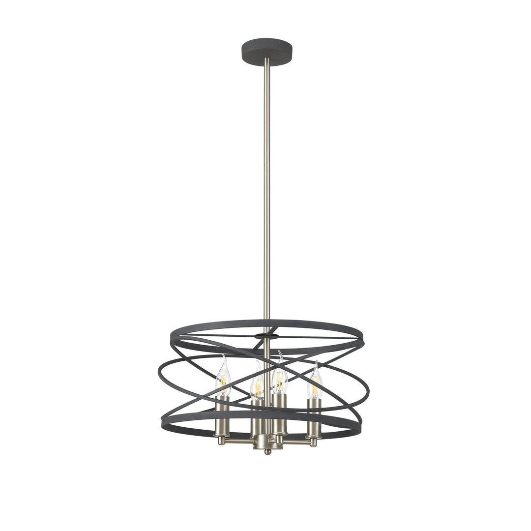 Nelson Lighting NL78549 Liza 4 Light Pendant Graphite Satin Nickel