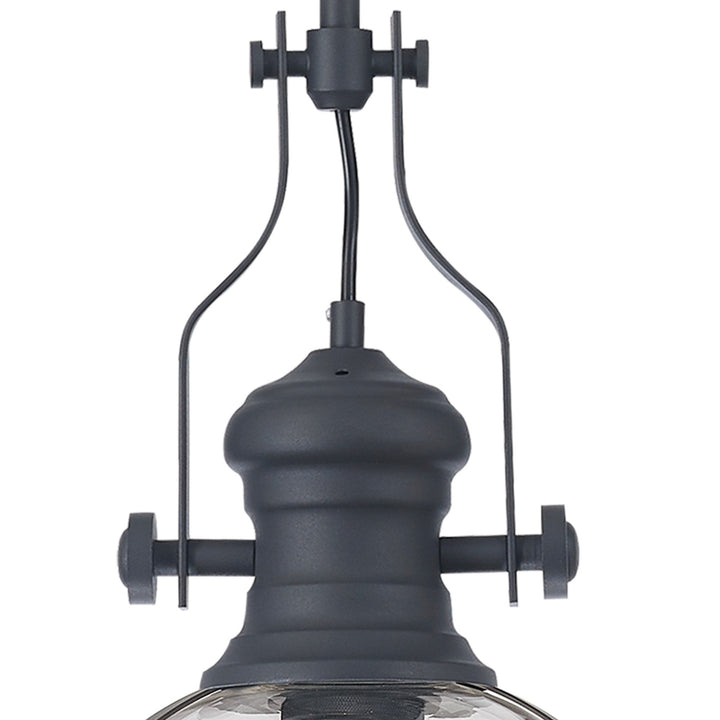 Nelson Lighting NL7262/GR9 Louis 1 Light Pendant Graphite Clear