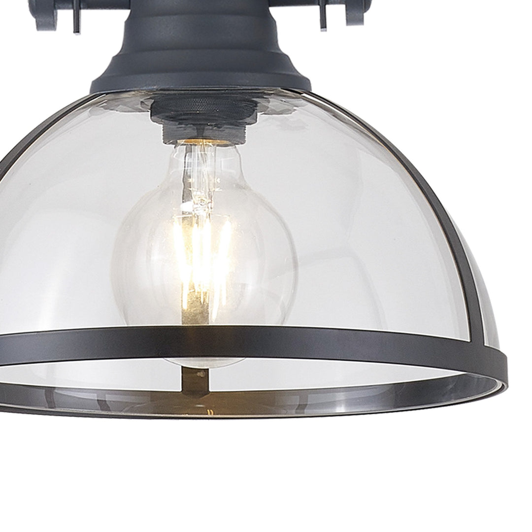 Nelson Lighting NL7262/GR9 Louis 1 Light Pendant Graphite Clear