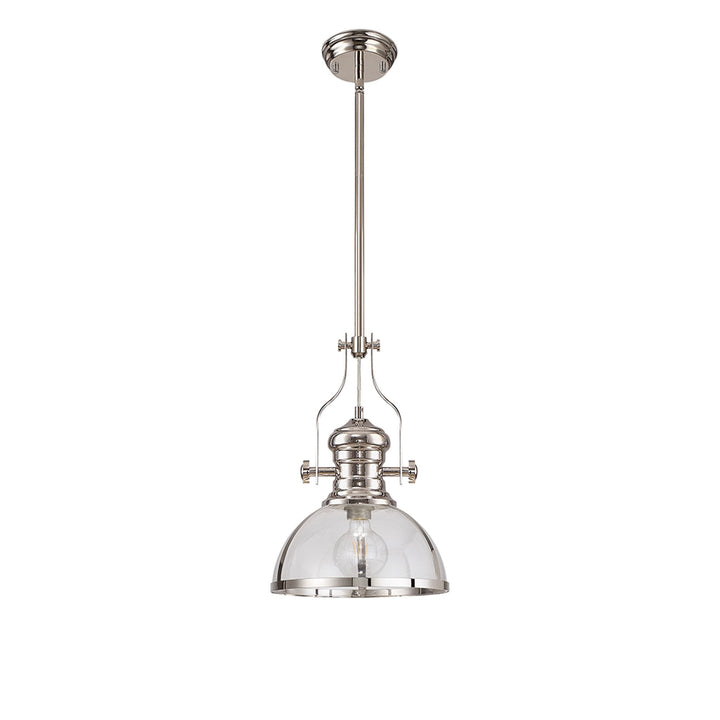 Nelson Lighting NL7262/PN9 | Louis Pendant Light | Polished Nickel | Clear Glass