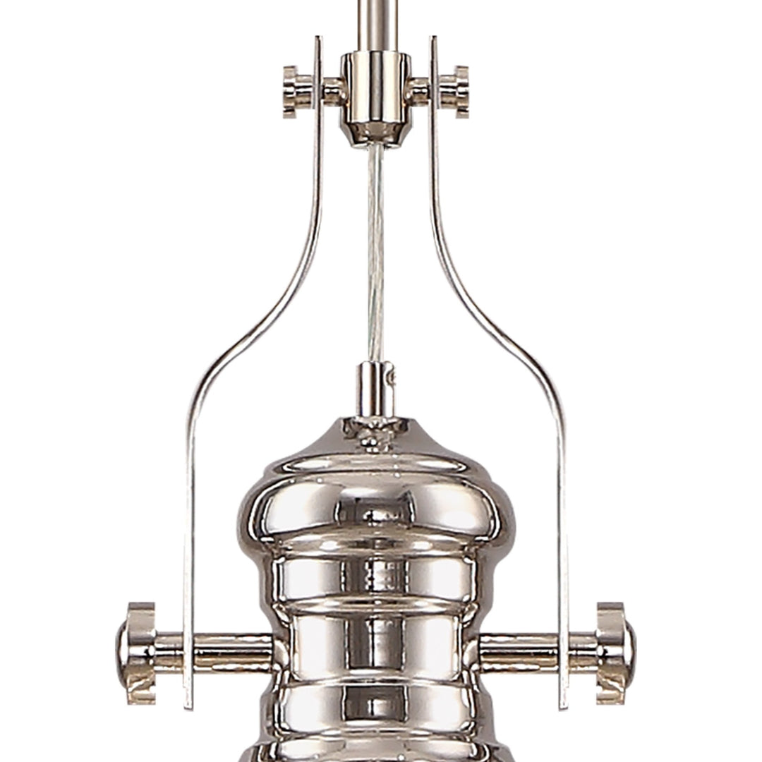 Nelson Lighting NL7262/PN9 | Louis Pendant Light | Polished Nickel | Clear Glass