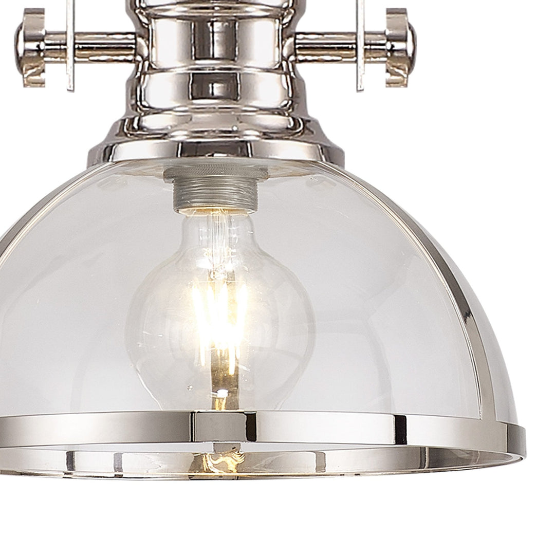 Nelson Lighting NL7262/PN9 | Louis Pendant Light | Polished Nickel | Clear Glass