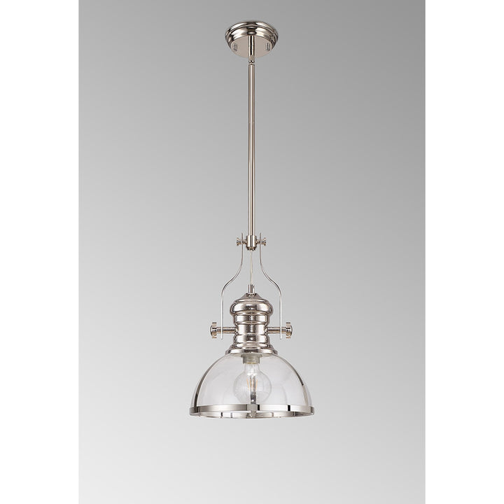 Nelson Lighting NL7262/PN9 | Louis Pendant Light | Polished Nickel | Clear Glass