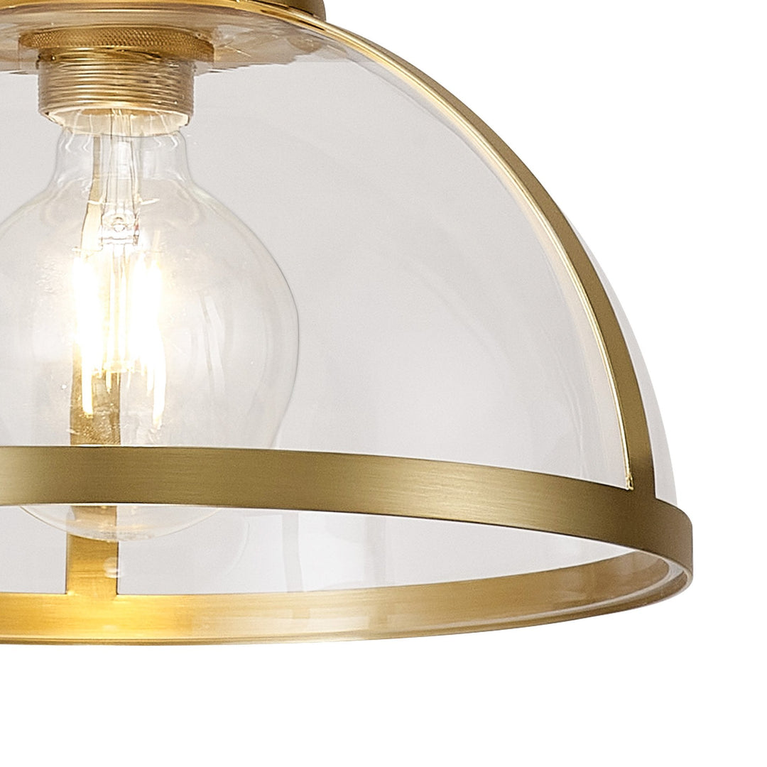 Nelson Lighting NL7262/SG9 Louis 1 Light Pendant Satin Gold Clear