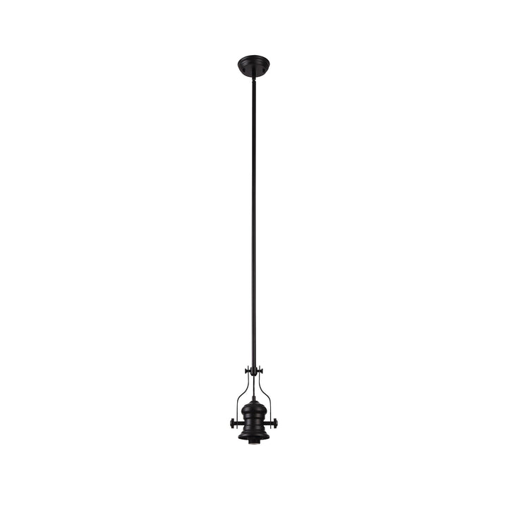 Nelson Lighting NL83819 Louis 1 Light Pendant Matt Black