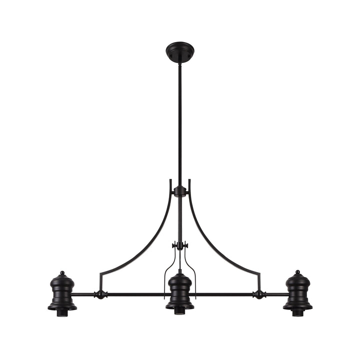 Nelson Lighting NL83829 Louis 3 Light Linear Pendant Matt Black