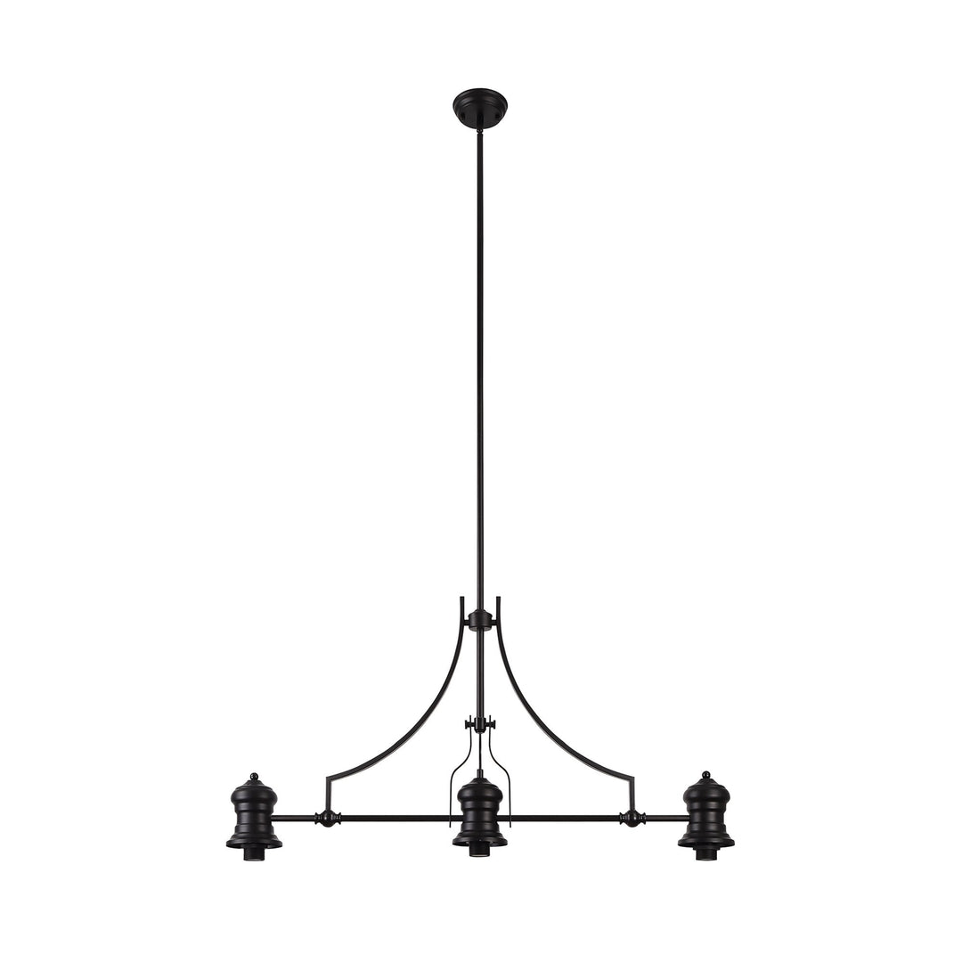 Nelson Lighting NL83829 Louis 3 Light Linear Pendant Matt Black