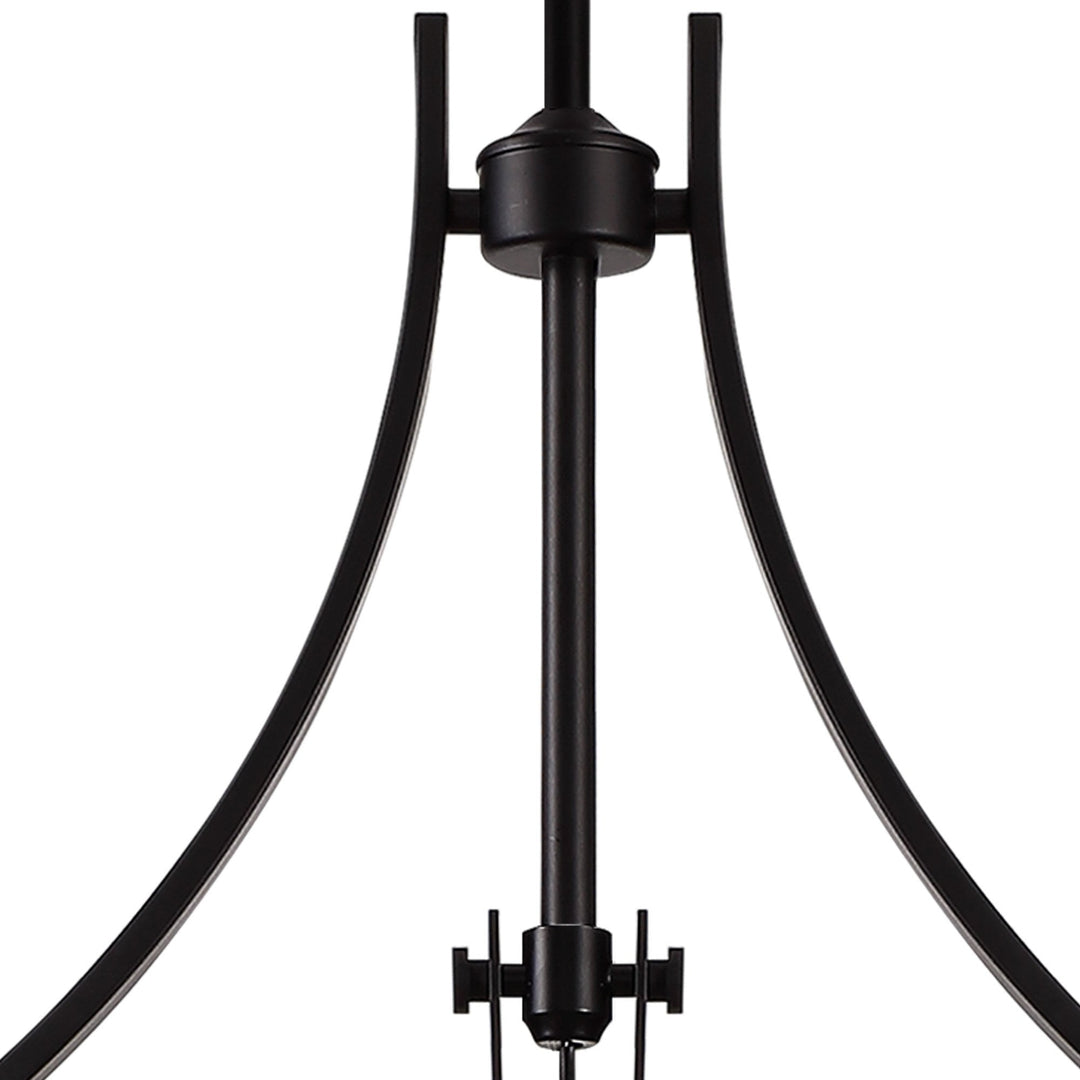 Nelson Lighting NL86619 Louis 3 Light Linear Pendant Matt Black Frosted White