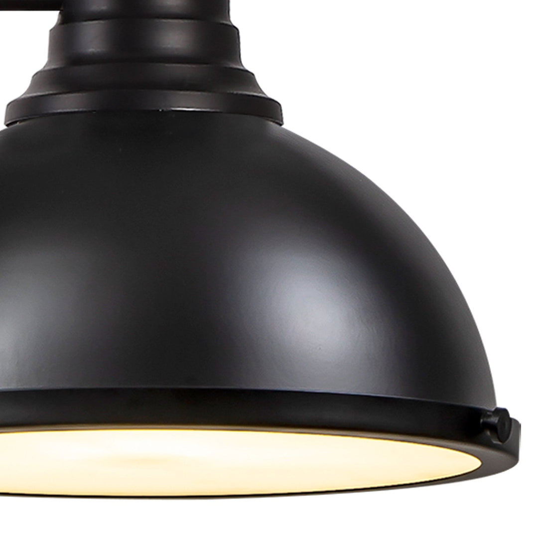 Nelson Lighting NL86619 Louis 3 Light Linear Pendant Matt Black Frosted White