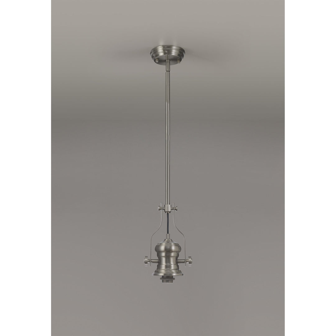 Nelson Lighting NL87379 Louis 1 Light Pendant Satin Nickel