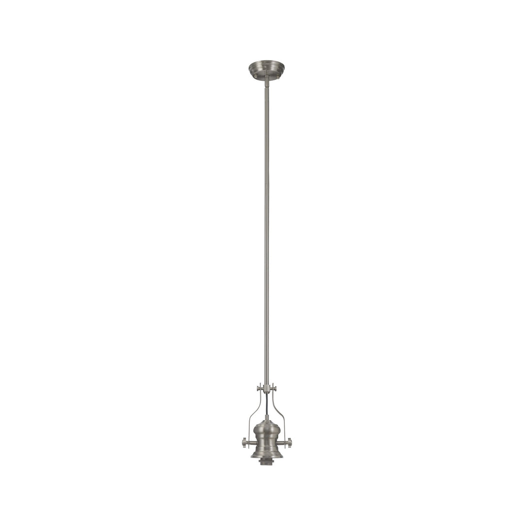 Nelson Lighting NL87379 Louis 1 Light Pendant Satin Nickel