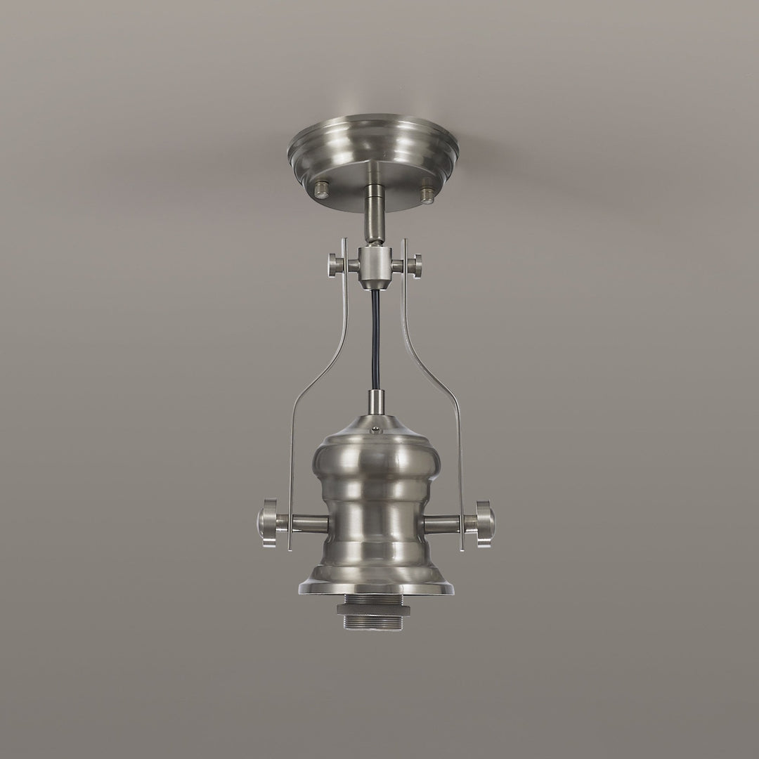 Nelson Lighting NL87379 Louis 1 Light Pendant Satin Nickel