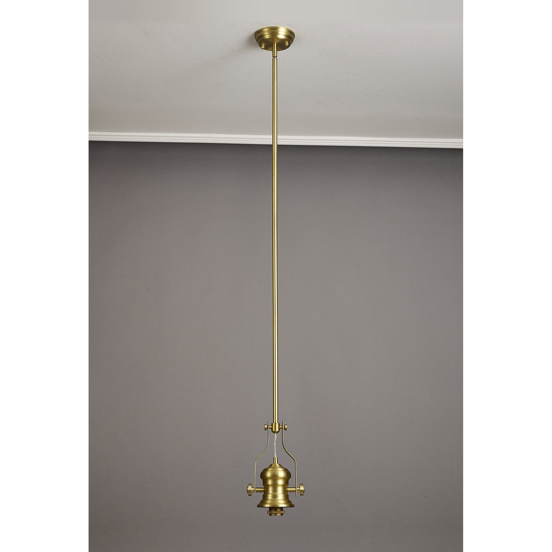 Nelson Lighting NL87389 Louis 1 Light Pendant Satin Gold