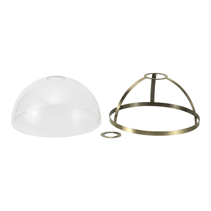 Nelson Lighting NL90559 Louis Shade Antique Brass Clear