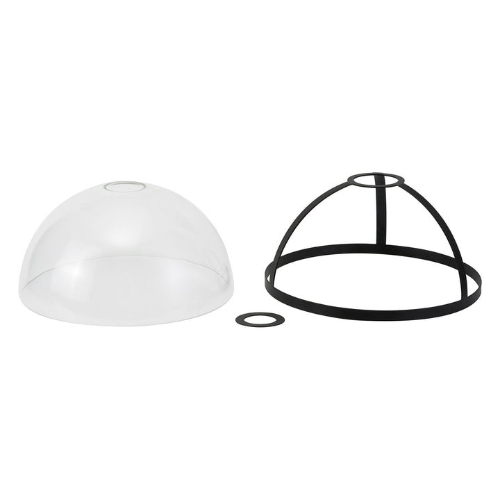 Nelson Lighting NL90579 Louis Shade Matt Black Clear