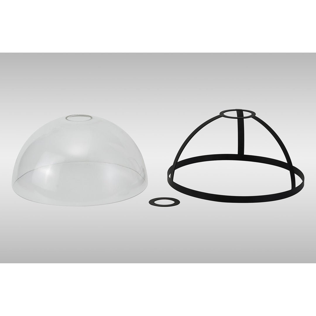 Nelson Lighting NL90579 Louis Shade Matt Black Clear