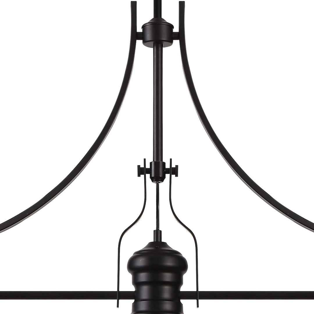 Nelson Lighting NLK00849 Louis, Ossie 3 Light Linear Pendant Matt Black Blue