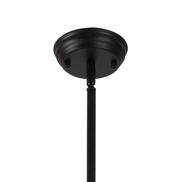 Nelson Lighting NLK14799 Louis 1 Light Round Pendant Matt Black Smoked