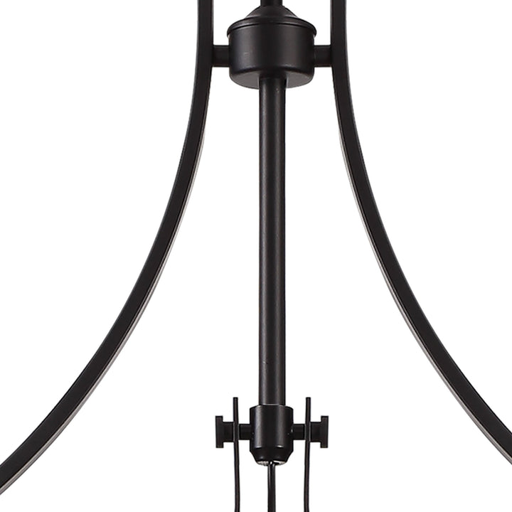 Nelson Lighting NLK14919 Louis 3 Light Round Pendant Matt Black Smoked