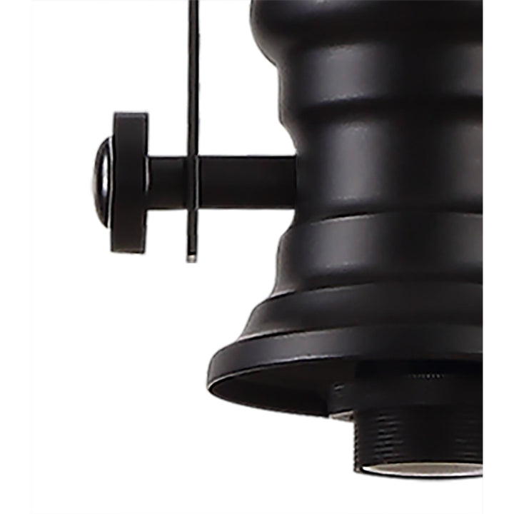 Nelson Lighting NLK15029 Louis, Umbrian 1 Light Pendant Matt Black Green/Cream