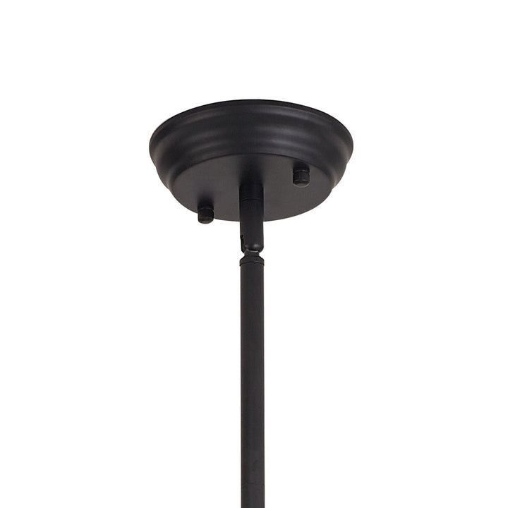 Nelson Lighting NLK15349 Louis 1 Light Round Pendant Matt Black Smoke