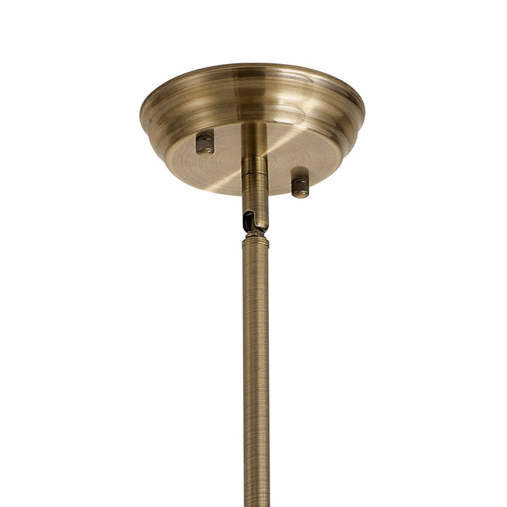 Nelson Lighting NLK15359 Louis 1 Light Round Pendant Antique Brass Cognac