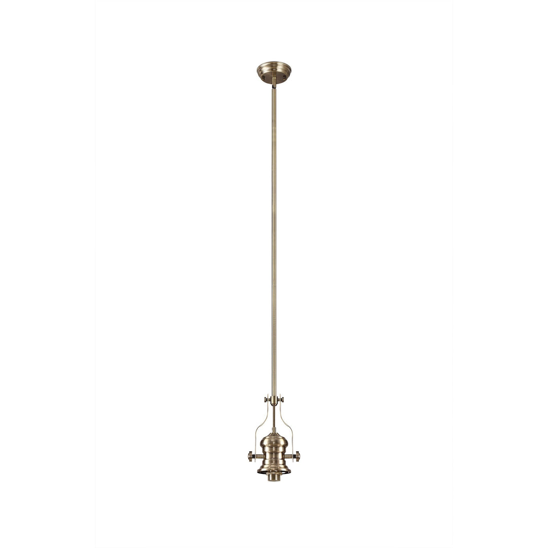 Nelson Lighting NLK15359 Louis 1 Light Round Pendant Antique Brass Cognac