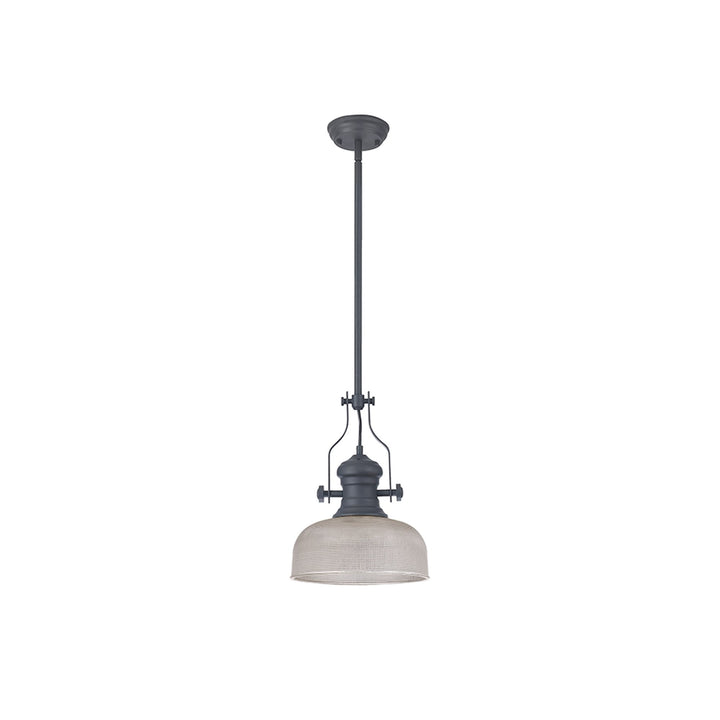 Nelson Lighting NLK15379 Louis 1 Light Pendant Graphite Prismatic