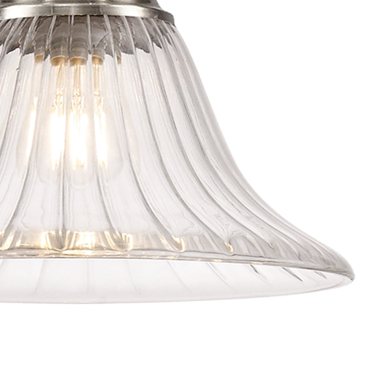 Nelson Lighting NLK15389 Louis 1 Light Pendant Satin Nickel Clear