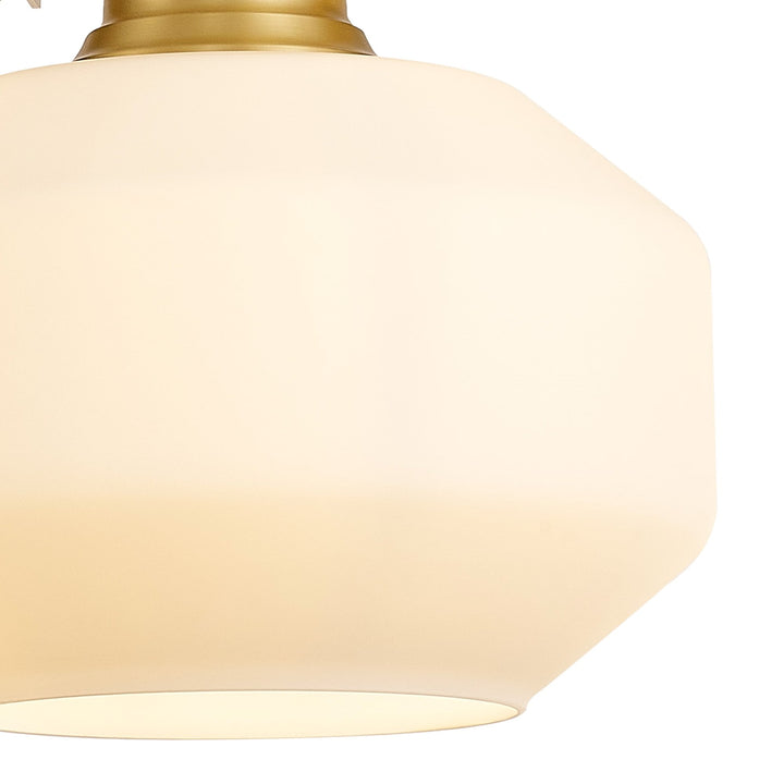 Nelson Lighting NLK15399 Louis 1 Light Round Pendant Satin Gold Opal