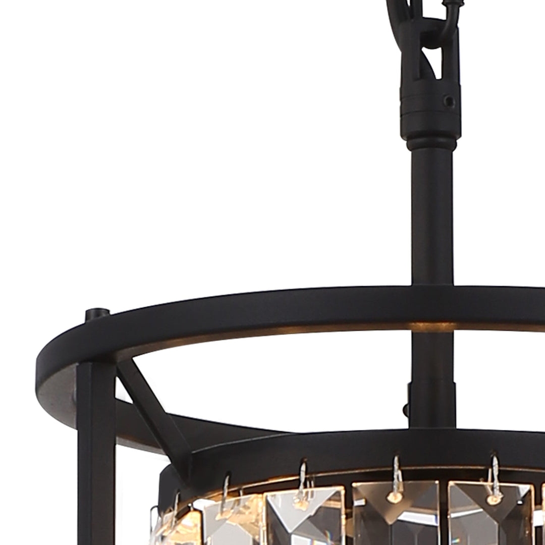 Nelson Lighting NL91059 Maccia 1 Light Pendant/Ceiling Light Satin Black Clear