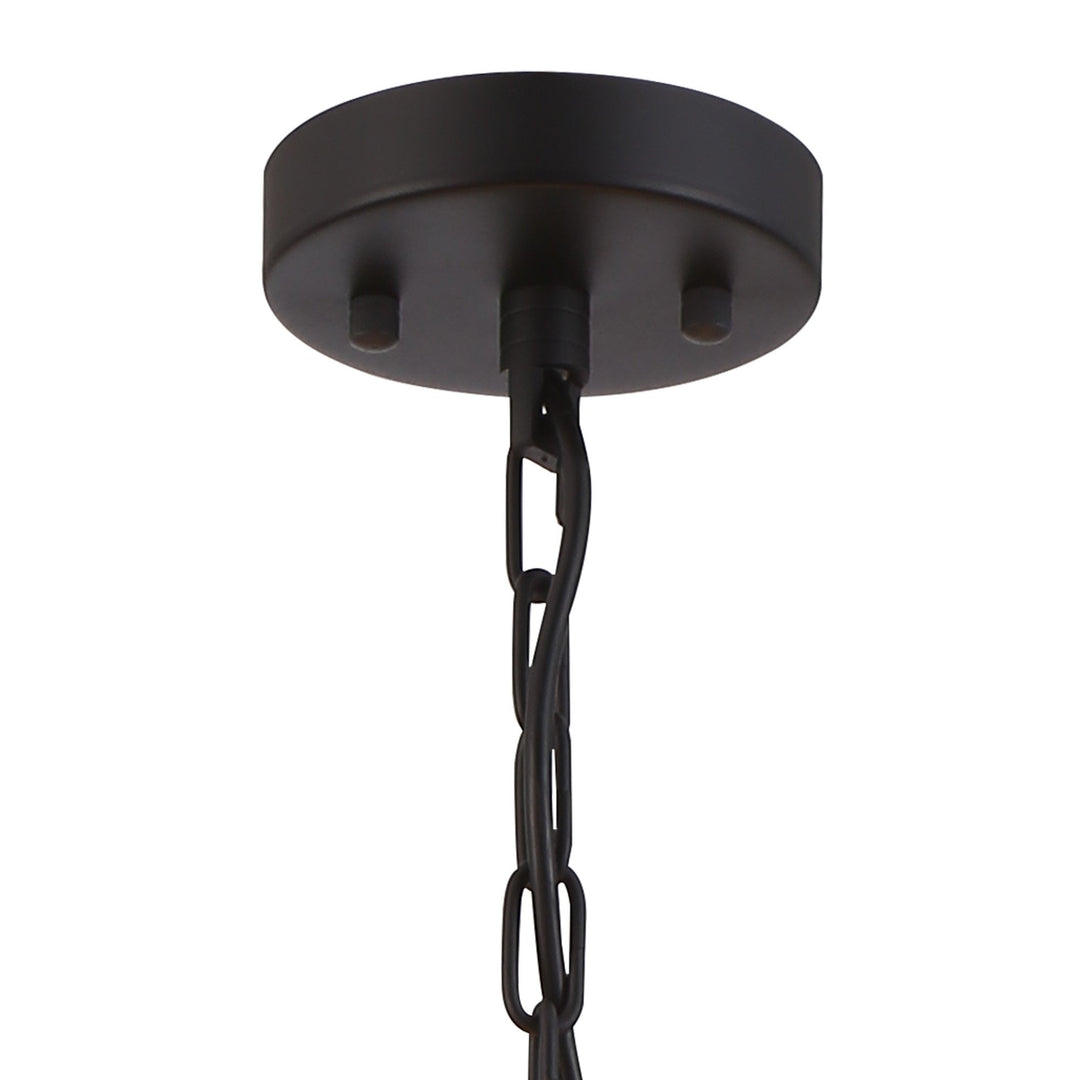 Nelson Lighting NL91079 Maccia 6 Light Pendant/Ceiling Light Satin Black Clear