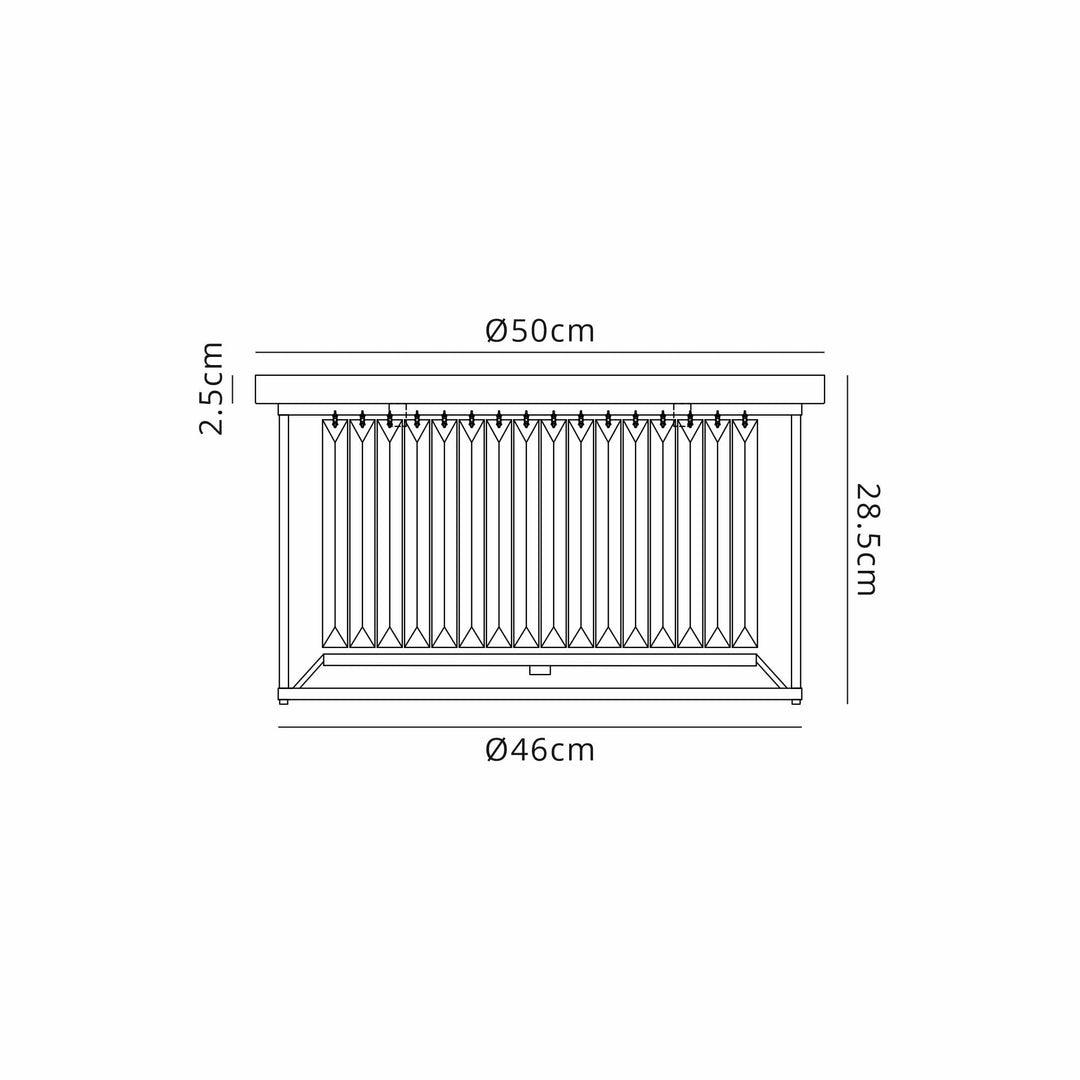 Nelson Lighting NL91129 Maccia 4 Light Flush Ceiling Light Satin Black Clear