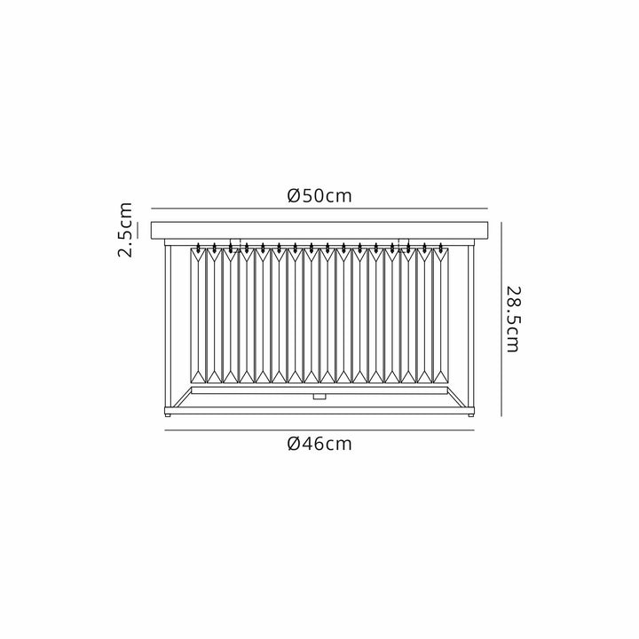 Nelson Lighting NL91129 Maccia 4 Light Flush Ceiling Light Satin Black Clear