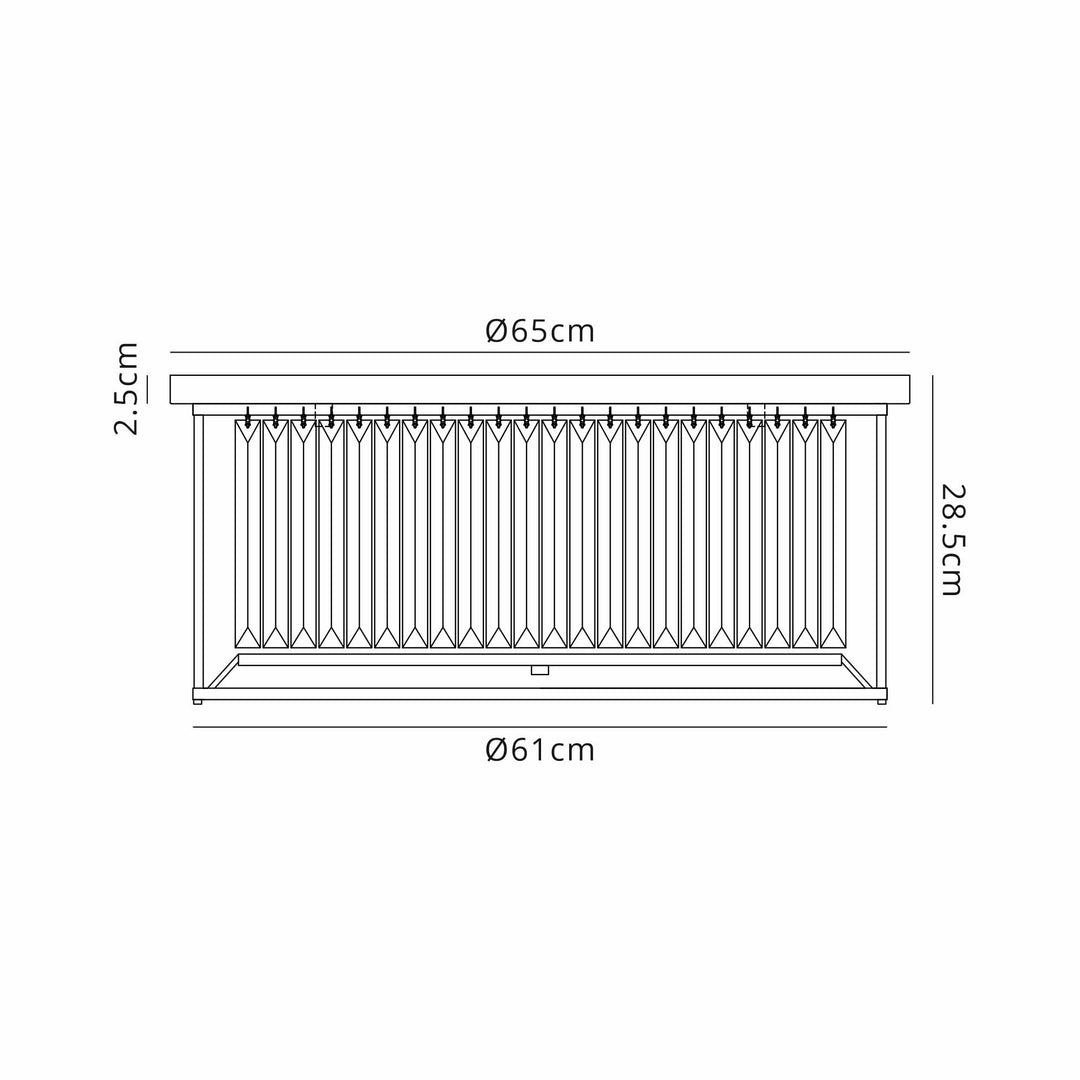 Nelson Lighting NL91139 Maccia 6 Light Flush Ceiling Light Satin Black Clear