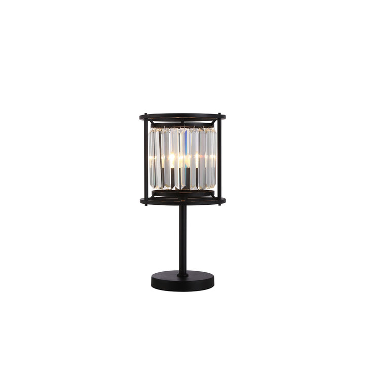 Nelson Lighting NL91159 Maccia 1 Light Table Lamp Satin Black Clear