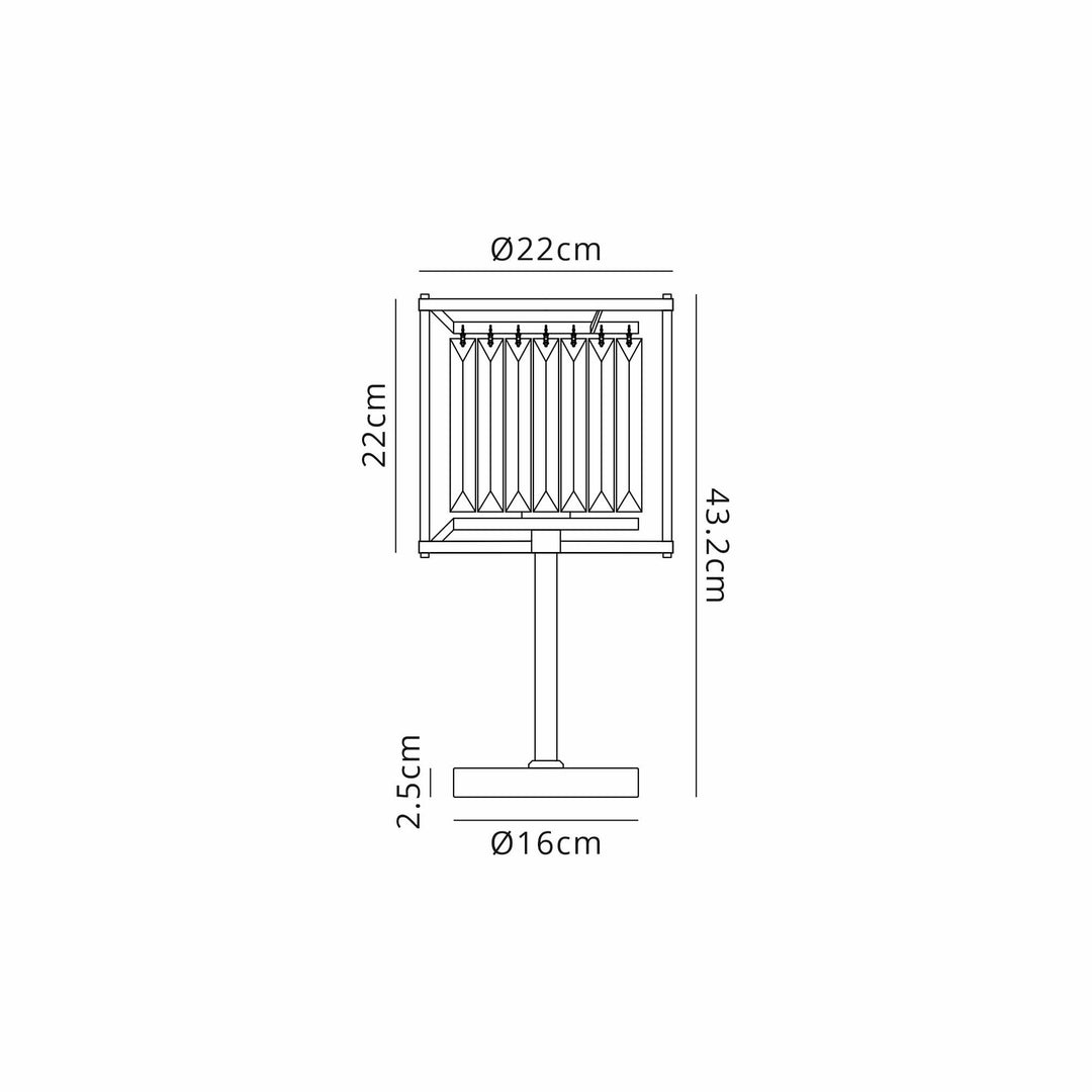 Nelson Lighting NL91159 Maccia 1 Light Table Lamp Satin Black Clear