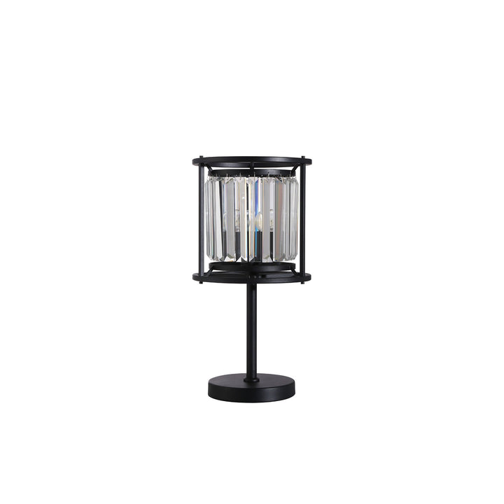 Nelson Lighting NL91159 Maccia 1 Light Table Lamp Satin Black Clear