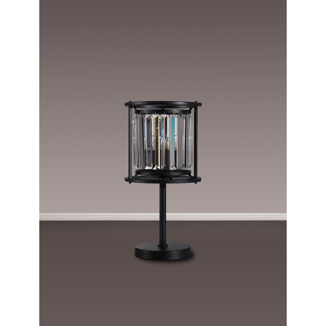 Nelson Lighting NL91159 Maccia 1 Light Table Lamp Satin Black Clear