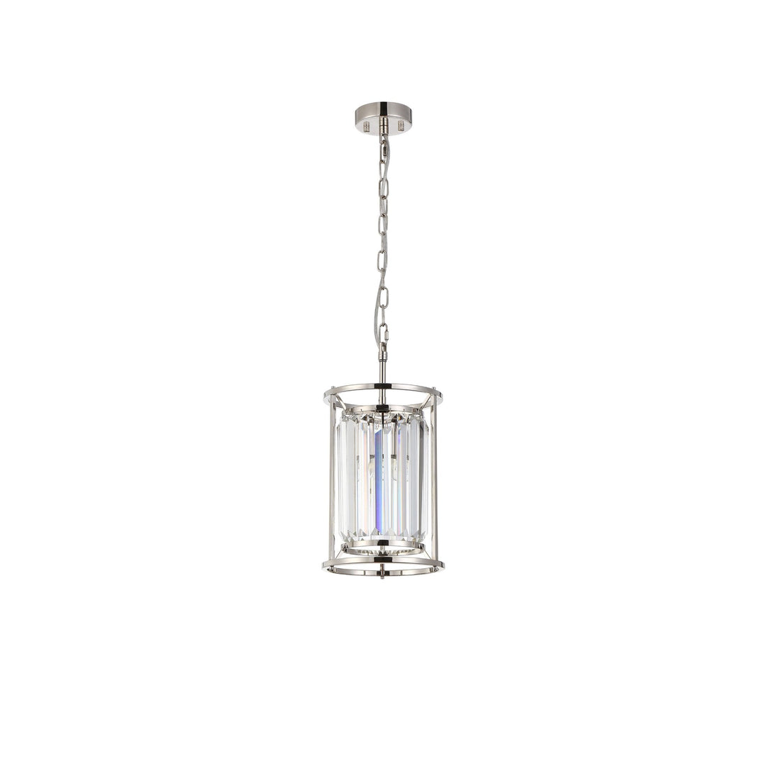 Nelson Lighting NL91169 Maccia 1 Light Pendant/Ceiling Light Polished Nickel Clear