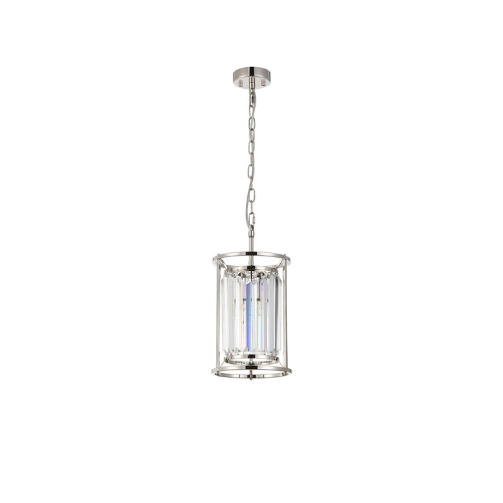 Nelson Lighting NL91169 Maccia 1 Light Pendant/Ceiling Light Polished Nickel Clear