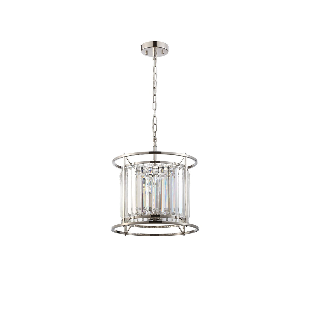 Nelson Lighting NL91179 Maccia 3 Light Pendant/Ceiling Light Polished Nickel Clear