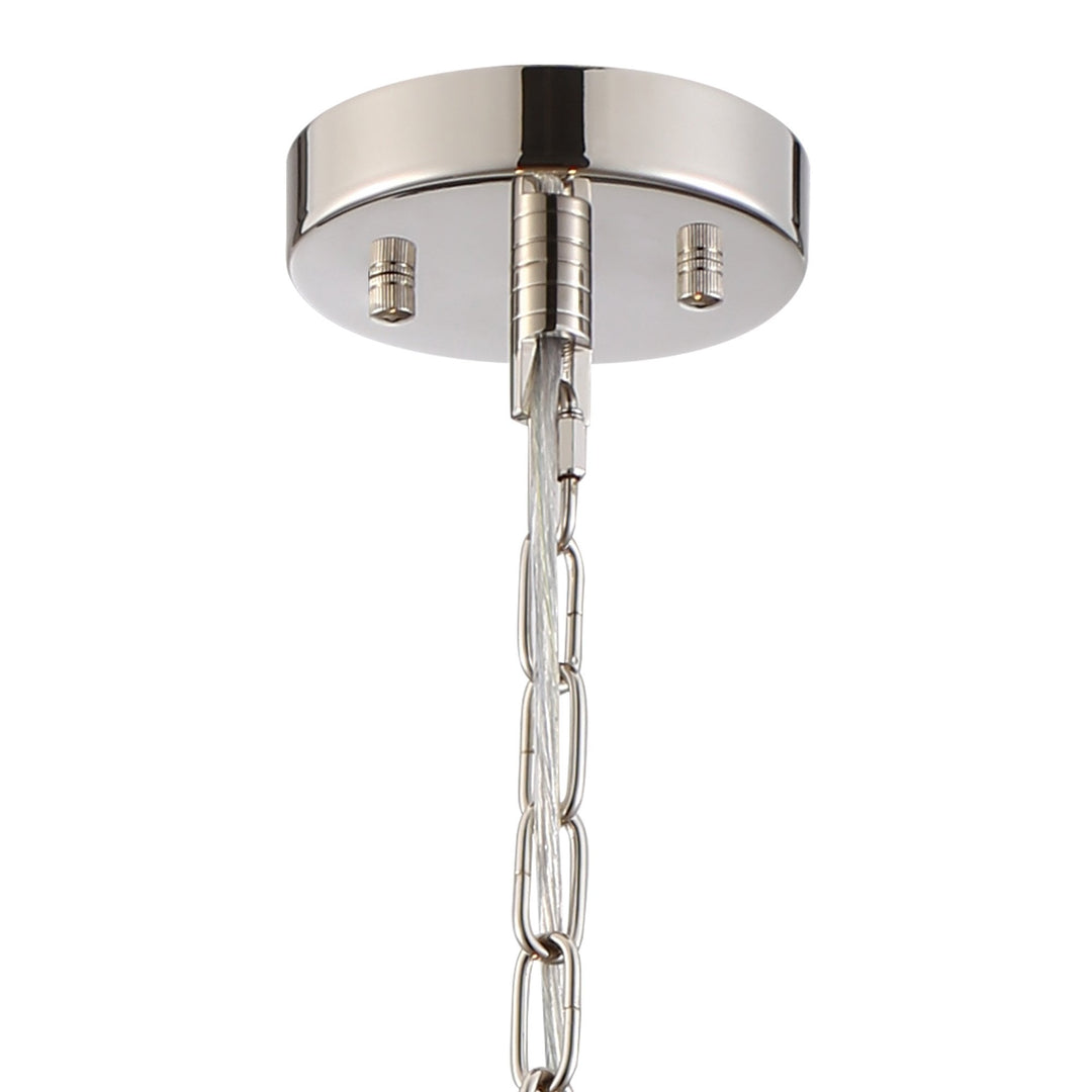 Nelson Lighting NL91179 Maccia 3 Light Pendant/Ceiling Light Polished Nickel Clear