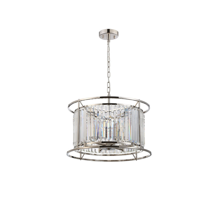 Nelson Lighting NL91189 Maccia 6 Light Pendant/Ceiling Light Polished Nickel Clear