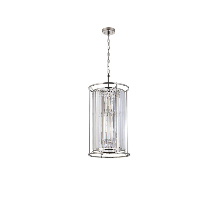 Nelson Lighting NL91209 Maccia 6 Light Pendant/Ceiling Light Polished Nickel Clear