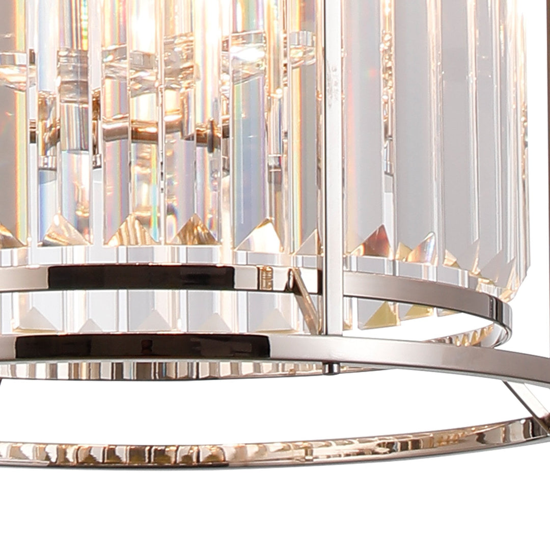 Nelson Lighting NL91209 Maccia 6 Light Pendant/Ceiling Light Polished Nickel Clear